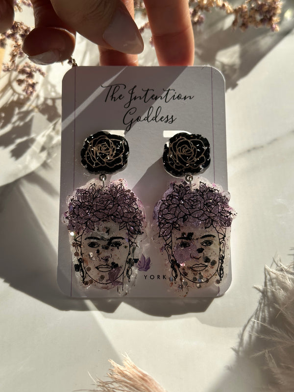 “The Frida” Black Tourmaline and Moonstone Studs