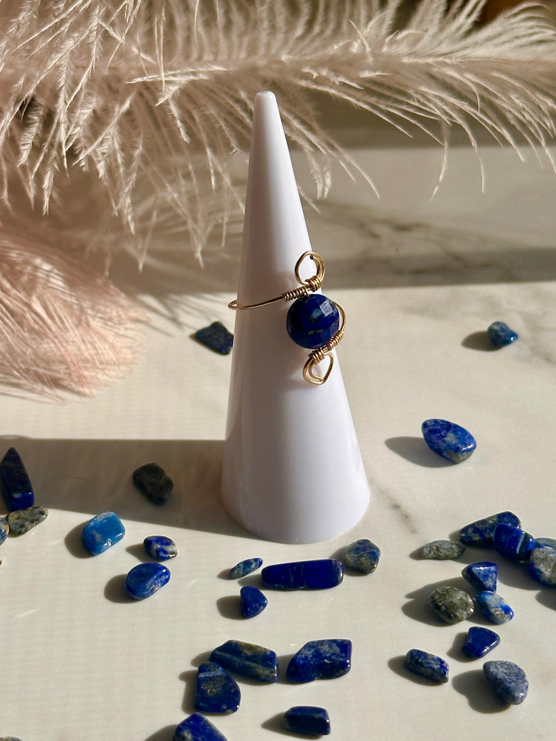 Lapis Lazuli Gold Filled Wire Ring