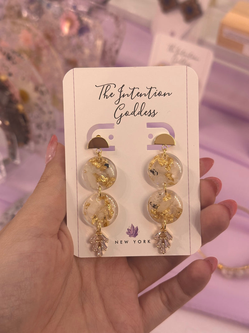 “Compassion Goddess" Moonstone Earrings (Double)