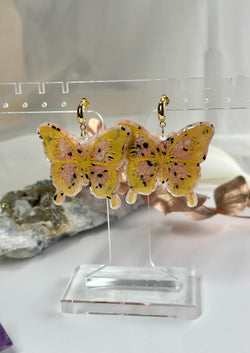 “Mariposa” Moonstone Gold Butterfly Earrings