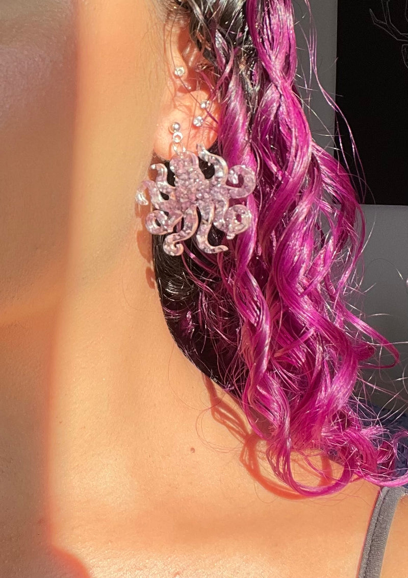 “Octopi” Lepidolite Hypoallergenic Earrings