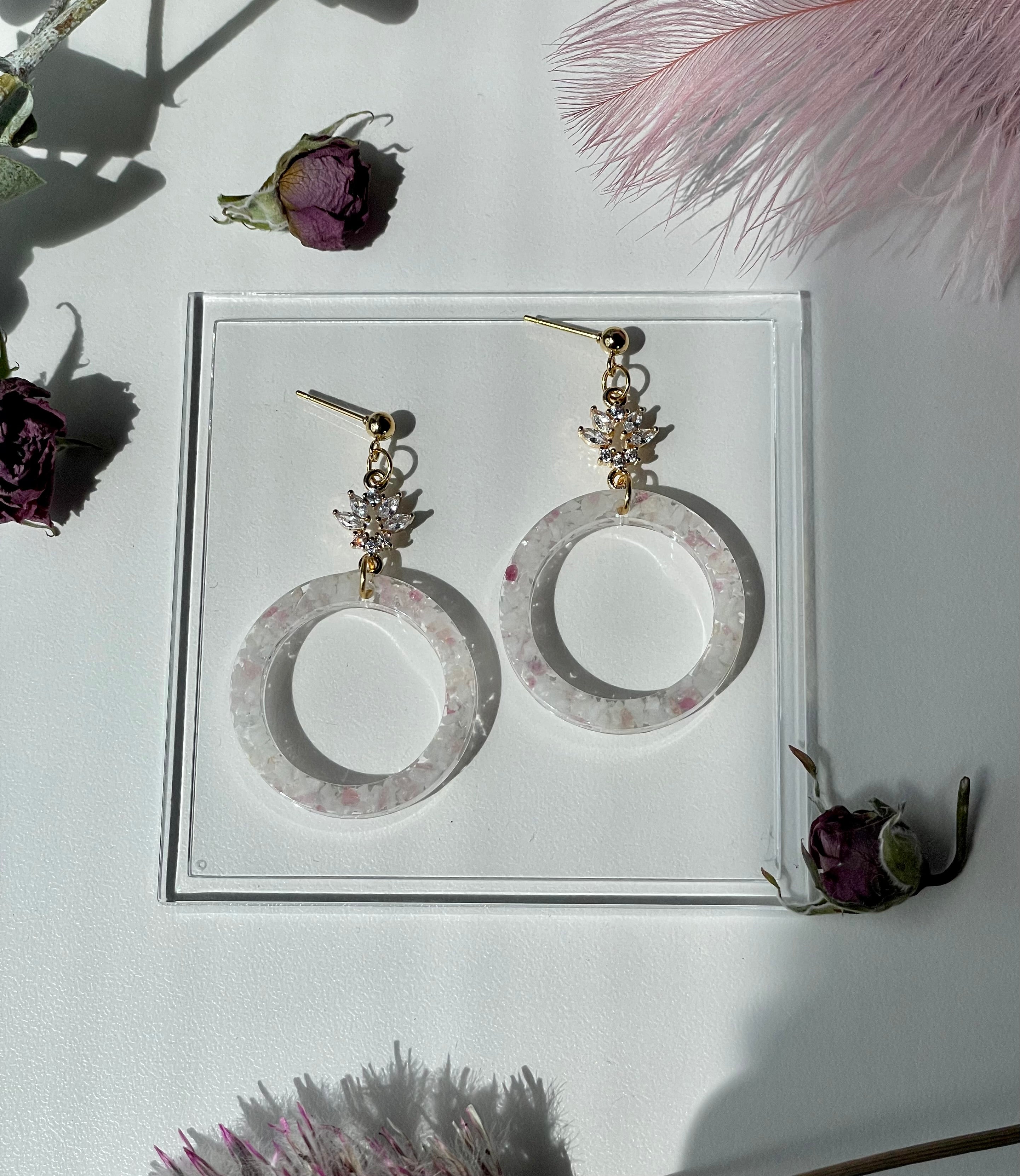 "The Valentina" Pink Tourmaline & Quartz  Earrings
