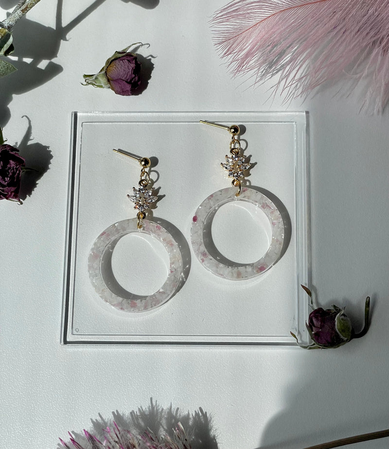 "The Valentina" Pink Tourmaline & Quartz  Earrings