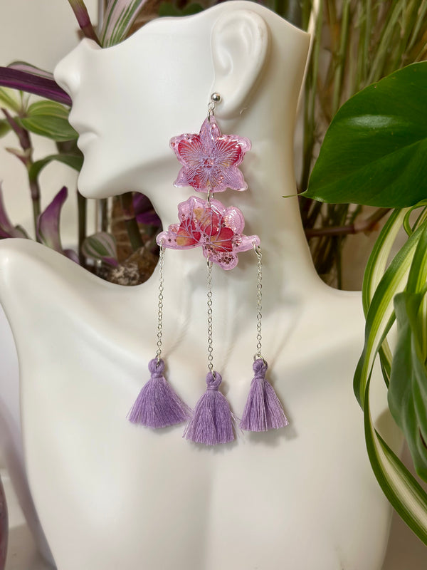 “Flower Spirits” Dried Flowers Earrings