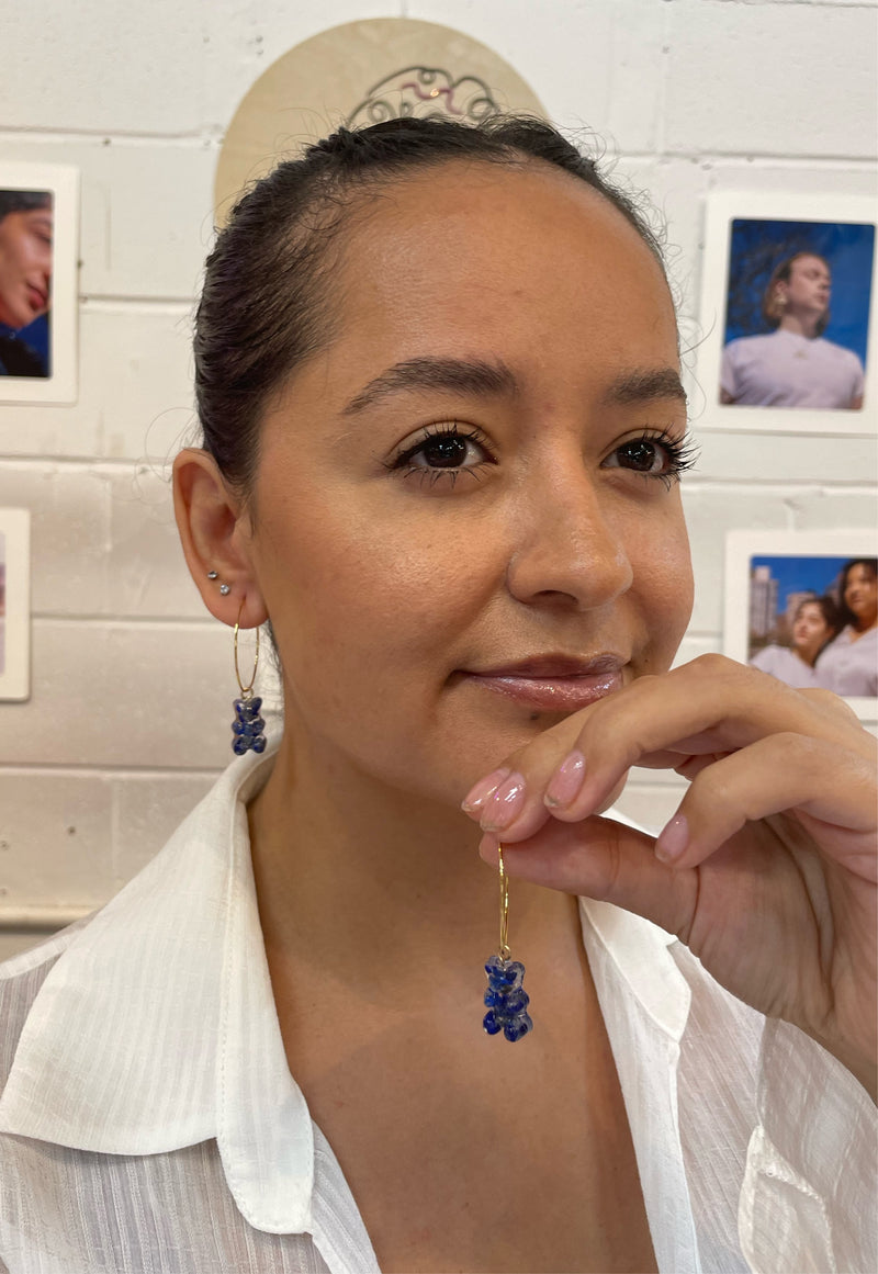 “Gummy Bear” Lapis Lazuli Hoops