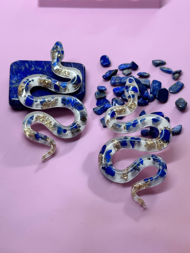 “The Feminine" Lapis Lazuli  Lightweight Big Snake Studs