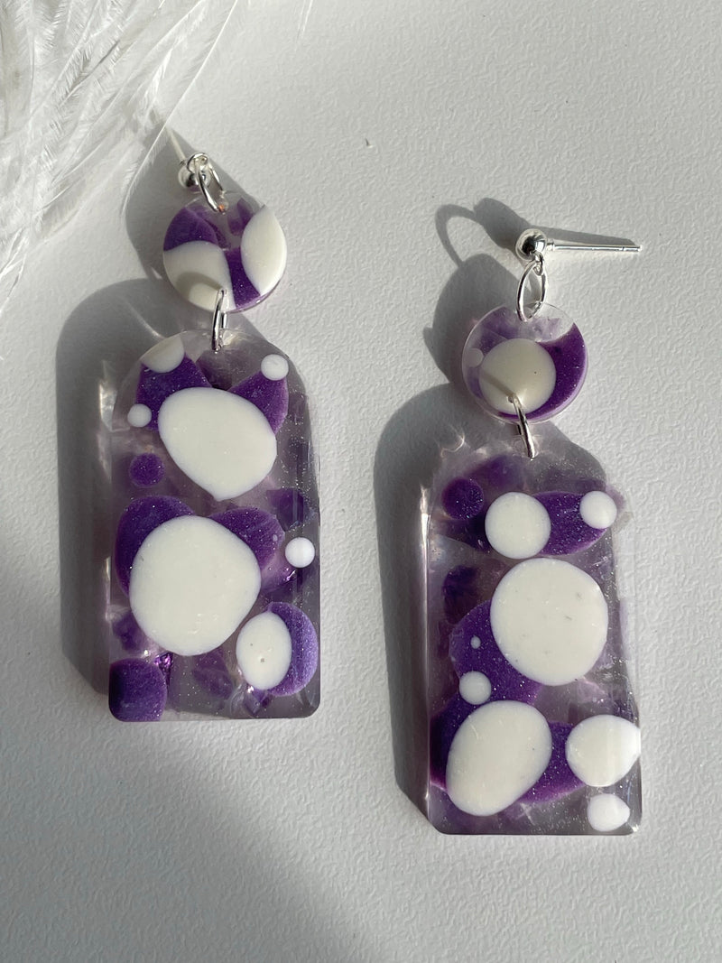 “Candy Glass" Purple Amethyst Earrings