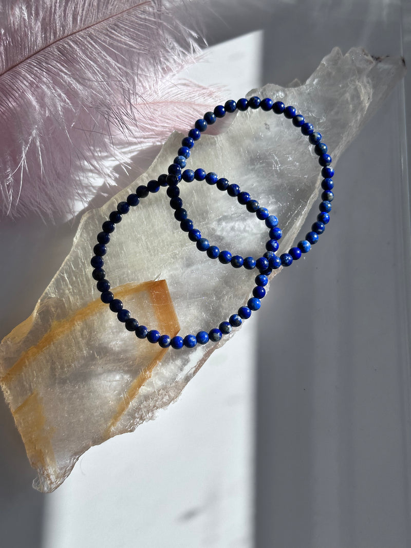 Lapis Lazuli 5mm 7.5” Crystal Healing Stretch Bracelet