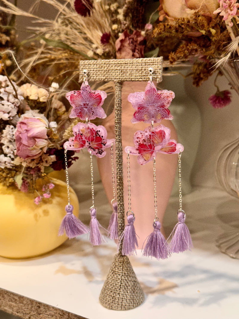 “Flower Spirits” Dried Flowers Earrings