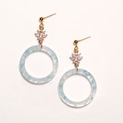 “The Valentina” Aquamarine Hoop Earrings