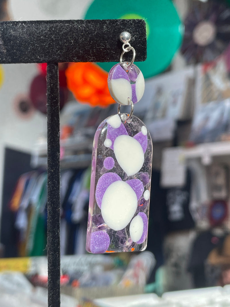 “Candy Glass" Purple Amethyst Earrings