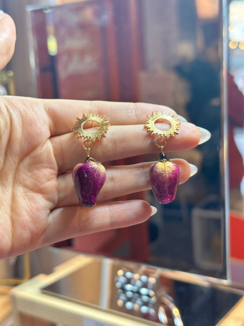 “La vie en Rose” Roses & Sun Earrings