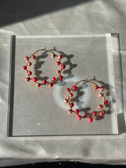 Red Jasper Wire Hoops