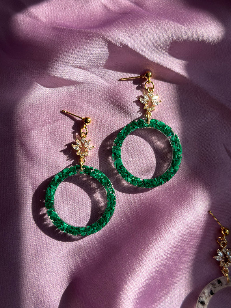 “The Valentina” Malachite Earrings