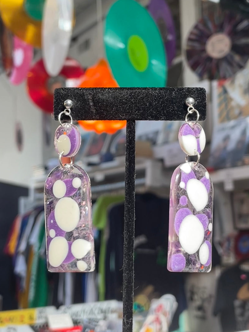 “Candy Glass" Purple Amethyst Earrings