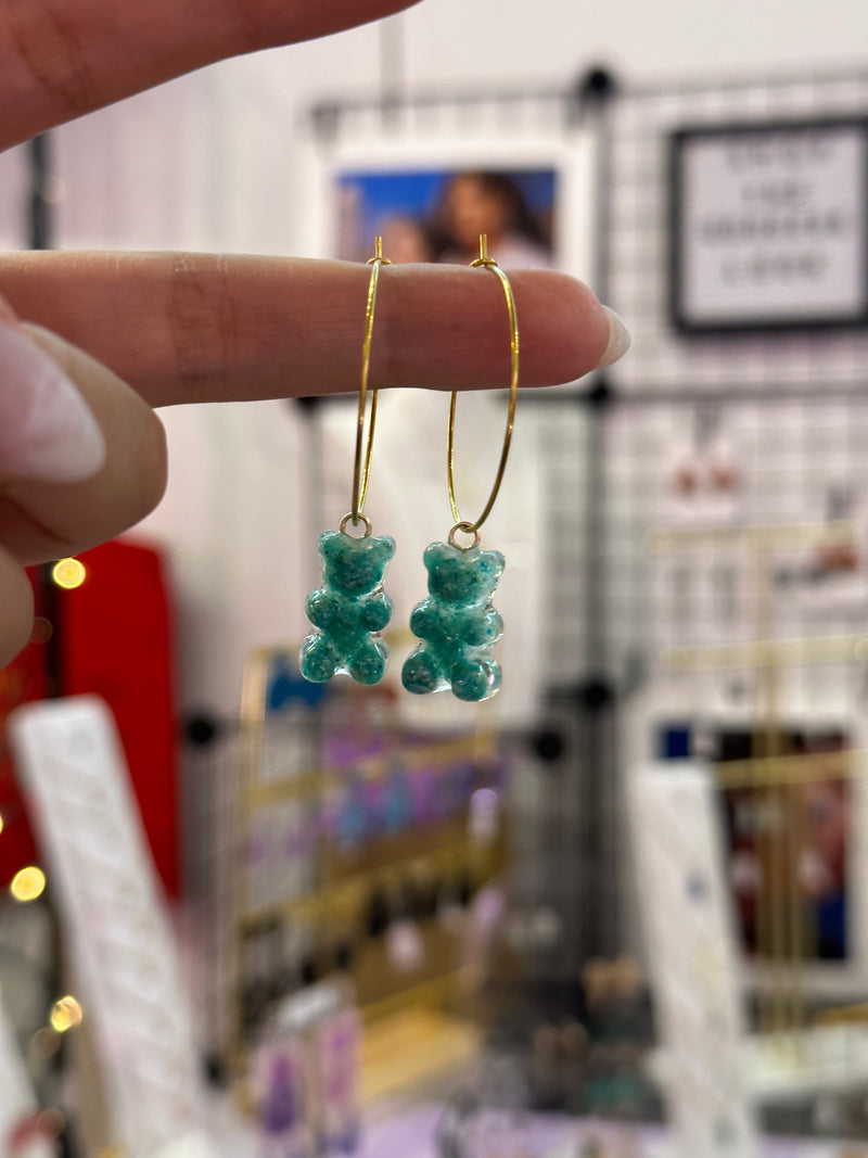 Chrysocolla Gummy Bear Hoops and Studs