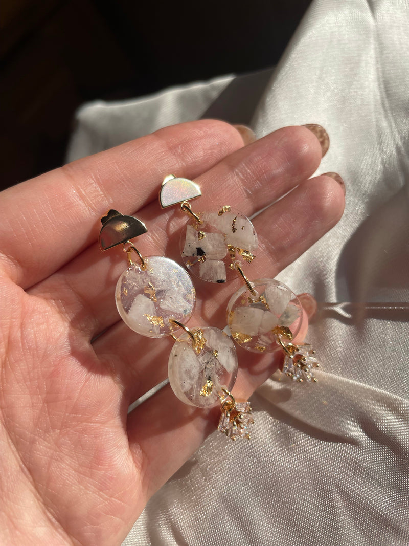 “Compassion Goddess" Moonstone Earrings (Double)