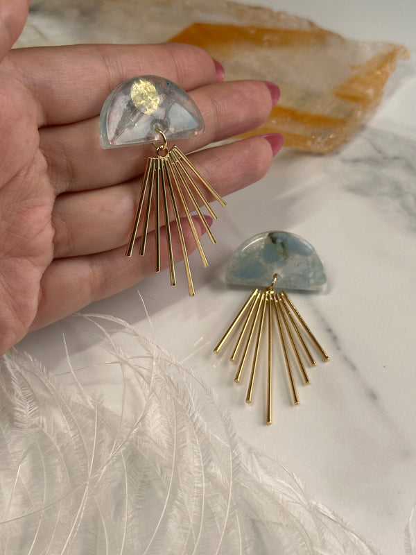 “Dimension" Aquamarine Earrings