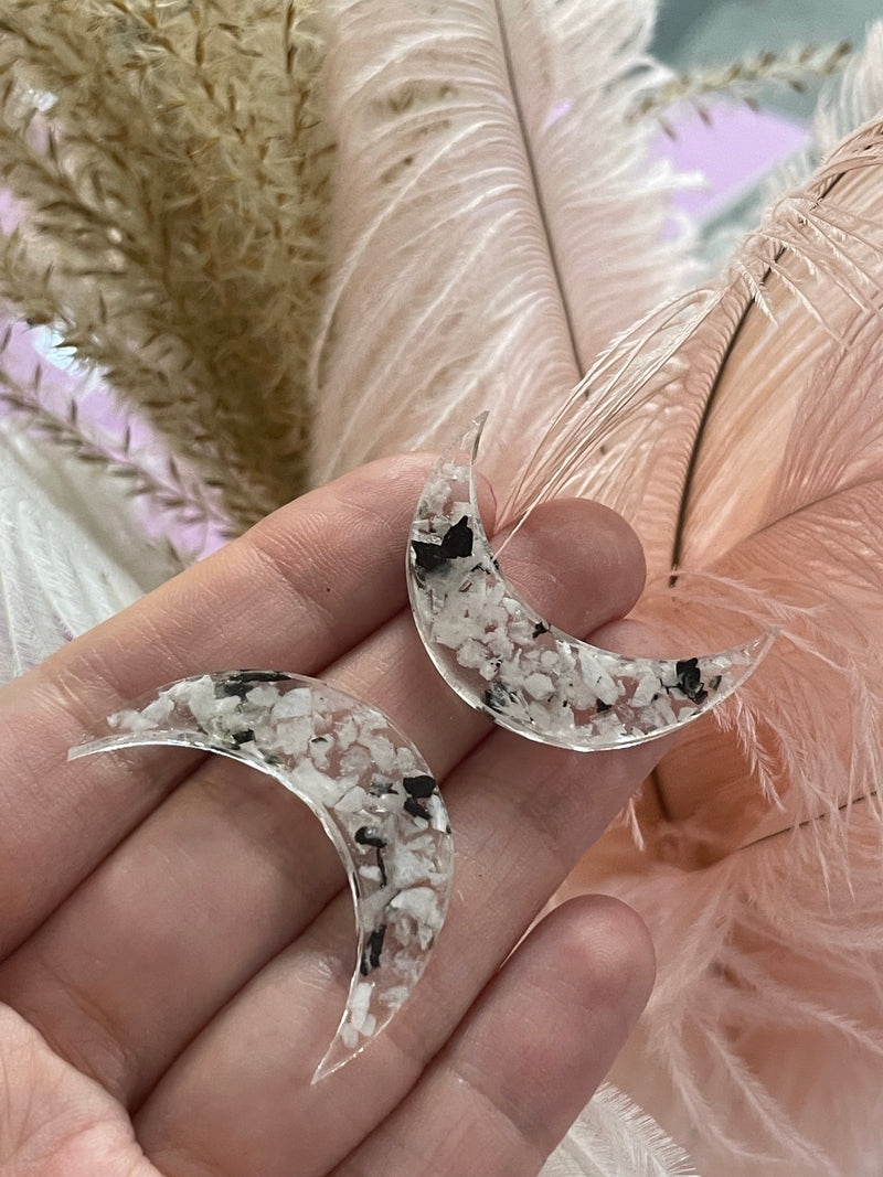 “La Luna” Moonstone Moon Studs