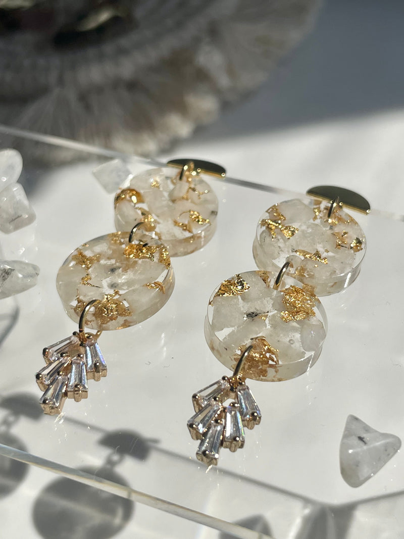 “Compassion Goddess" Moonstone Earrings (Double)