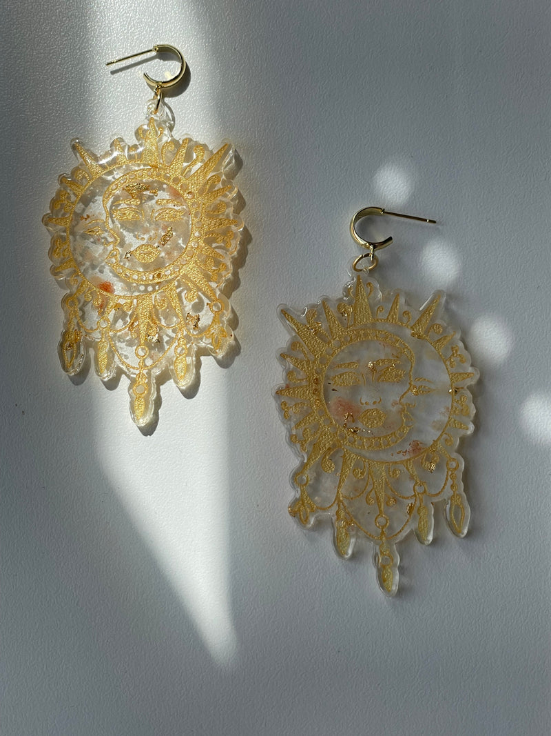 “Sol y Luna" Citrine & Sunstone Earrings