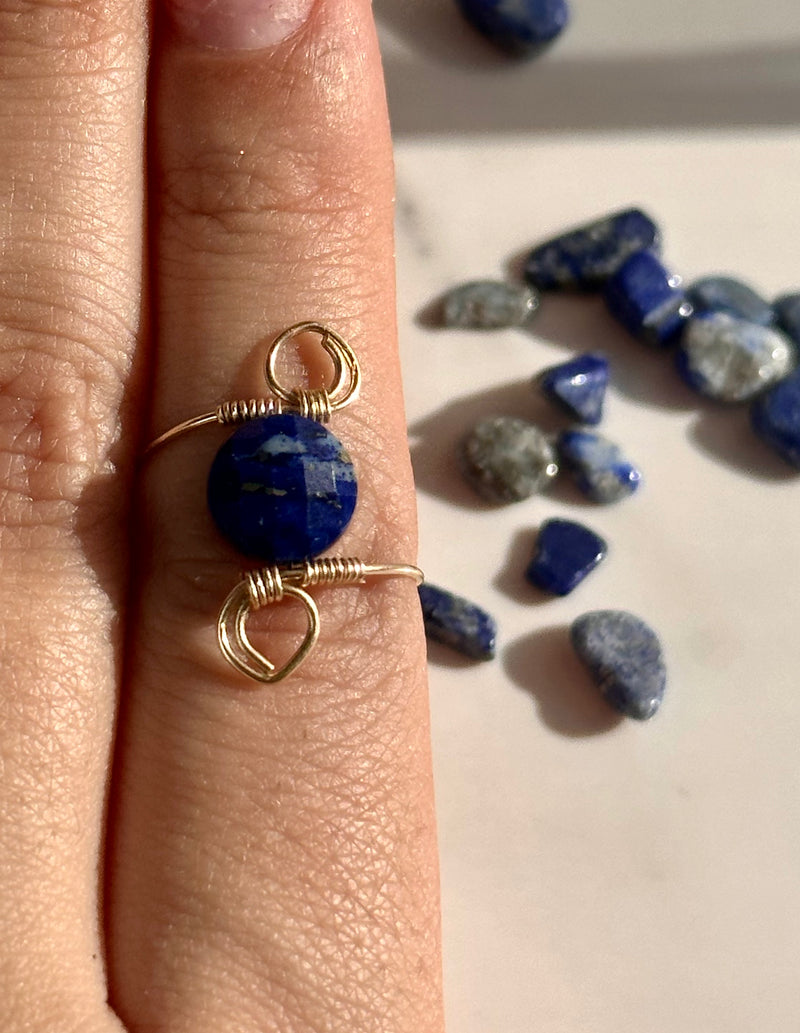 Lapis Lazuli Gold Filled Wire Ring