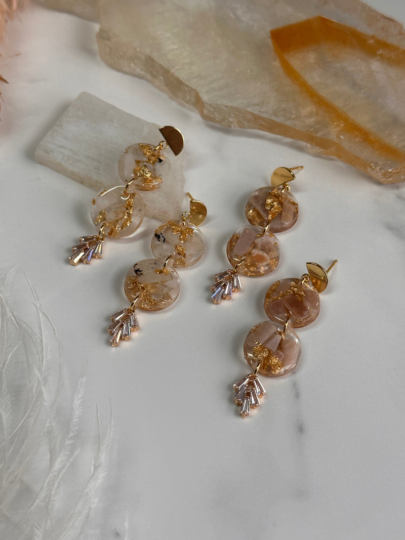 “Compassion Goddess" Moonstone Earrings (Double)