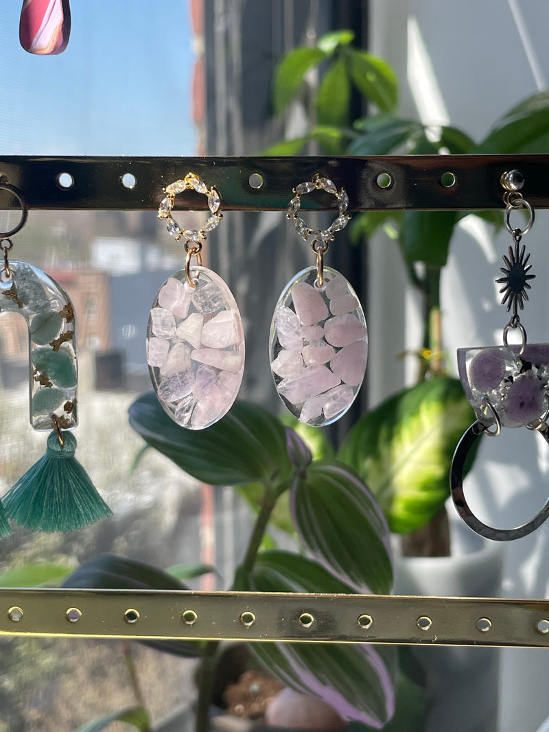 "Dream" Kunzite and Cubic Zirconia Earrings