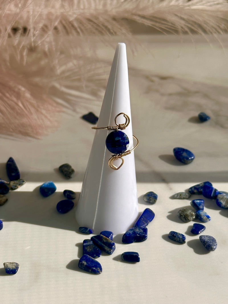 Lapis Lazuli Gold Filled Wire Ring