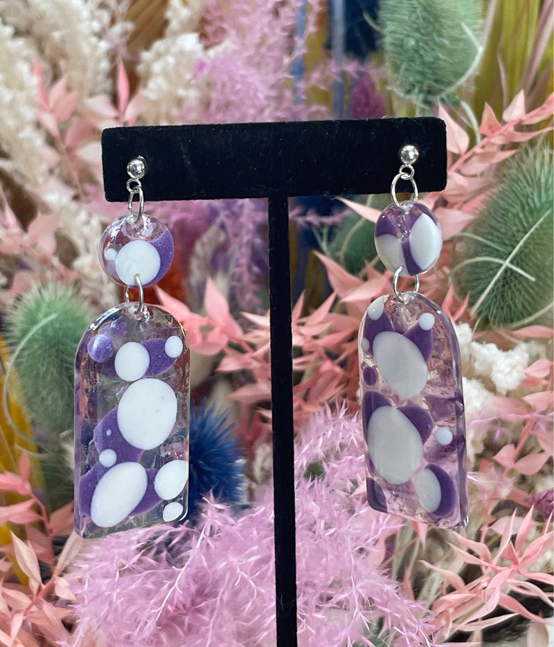 “Candy Glass" Purple Amethyst Earrings