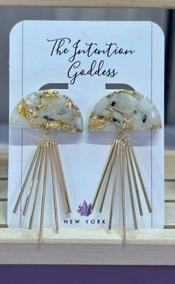 “Dimension" Moonstone Studs