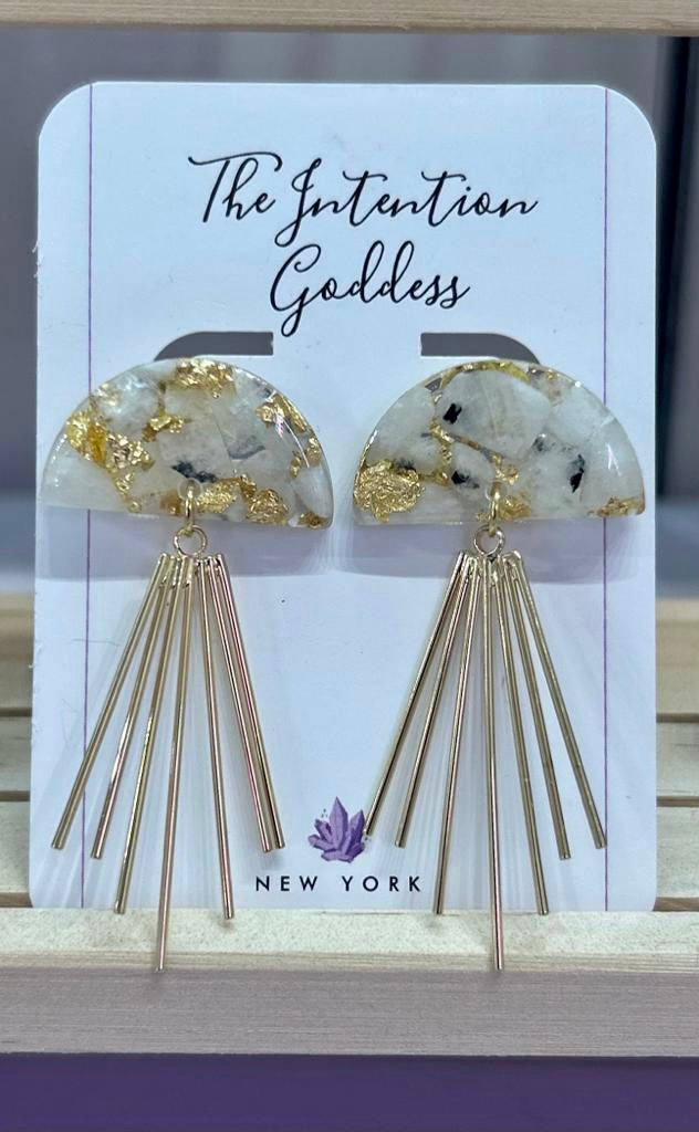 “Dimension" Moonstone Studs