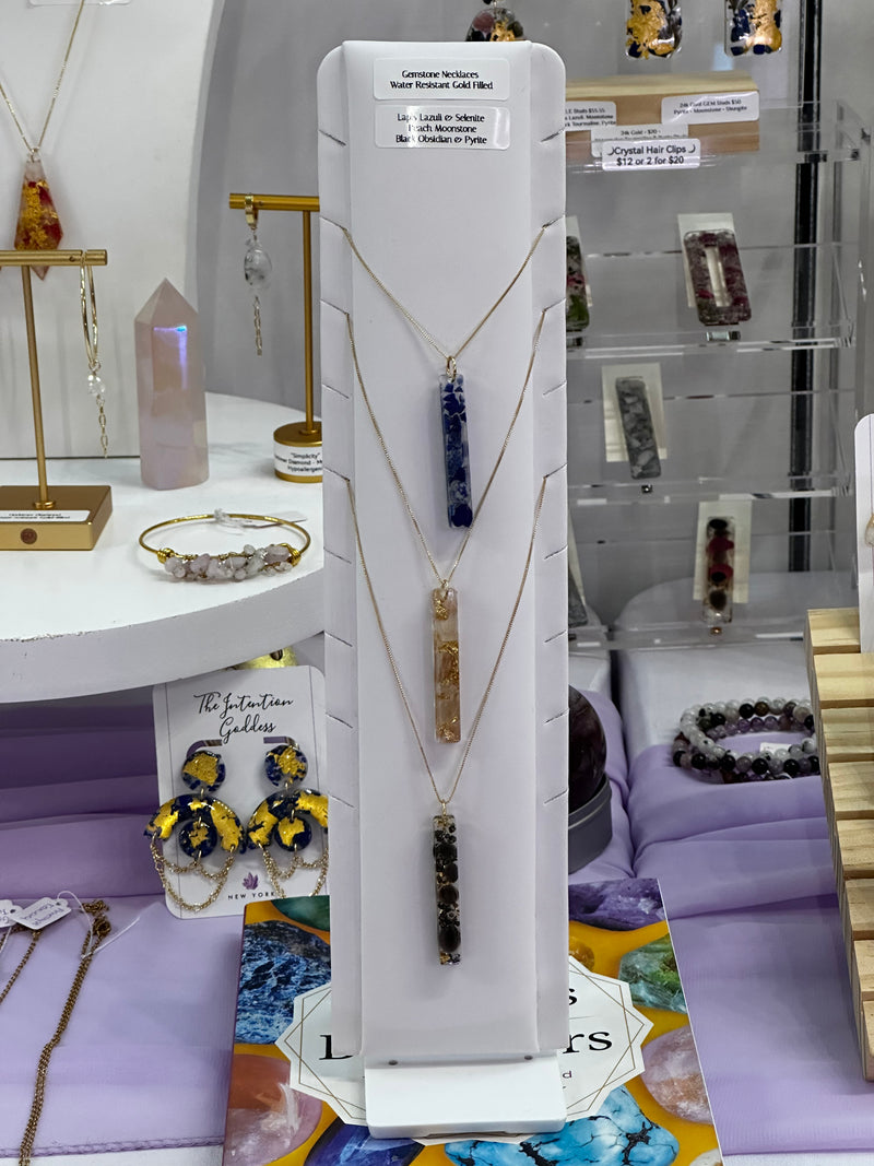 “Bar of Gold" Peach Moonstone Necklace