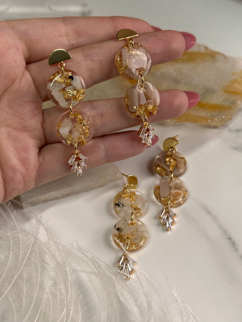 “Compassion Goddess" Moonstone Earrings (Double)