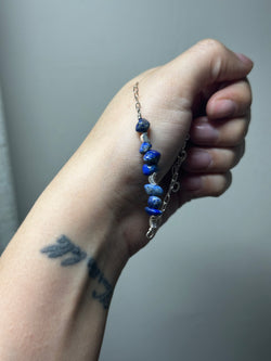 Lapis Lazuli Sterling Silver Chain Bracelet