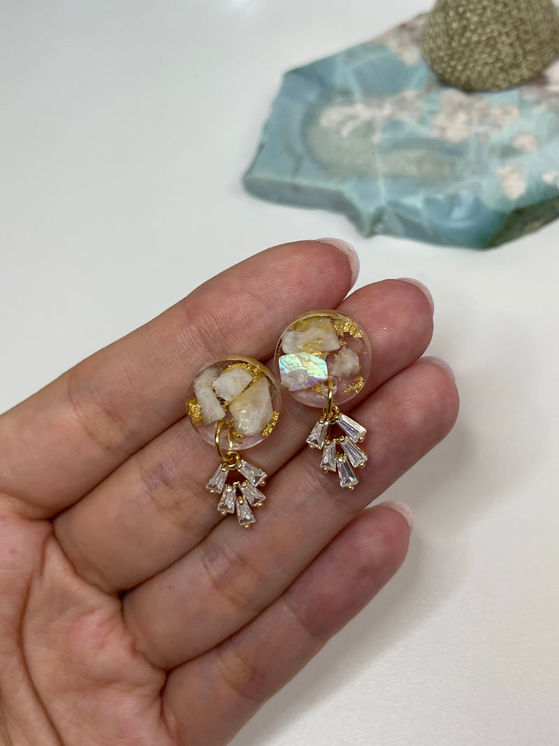“Compassion Goddess" Moonstone Studs