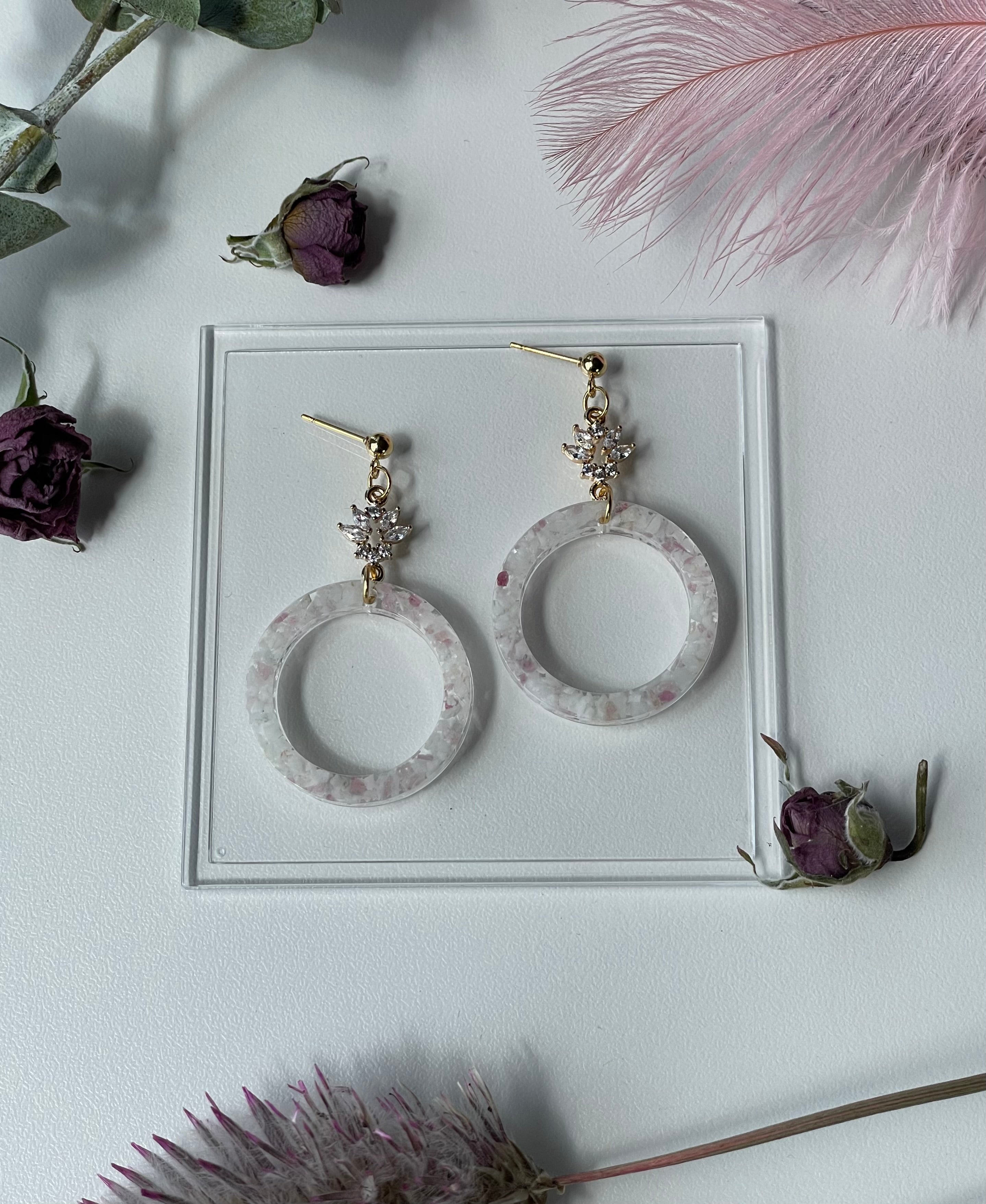 "The Valentina" Pink Tourmaline & Quartz  Earrings