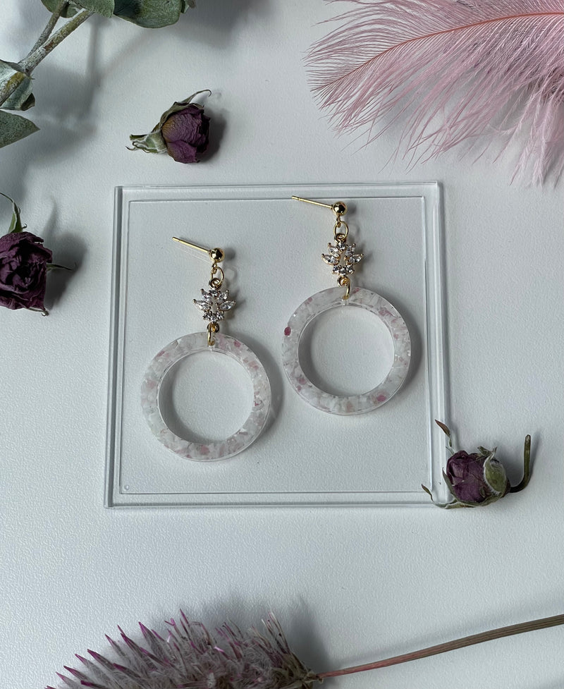 "The Valentina" Pink Tourmaline & Quartz  Earrings
