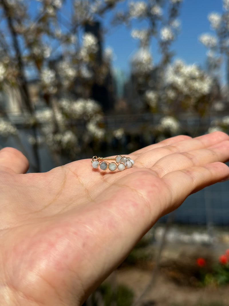 Aquamarine Gold Filled Wire Ring