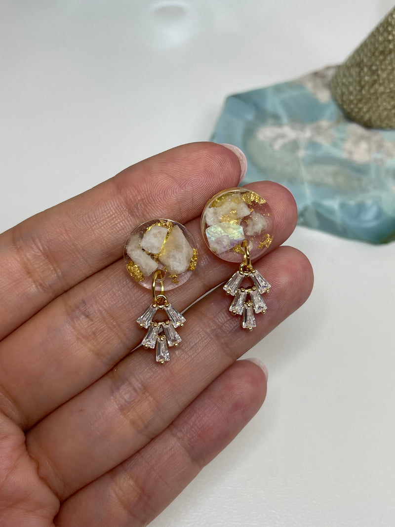 “Compassion Goddess" Moonstone Studs