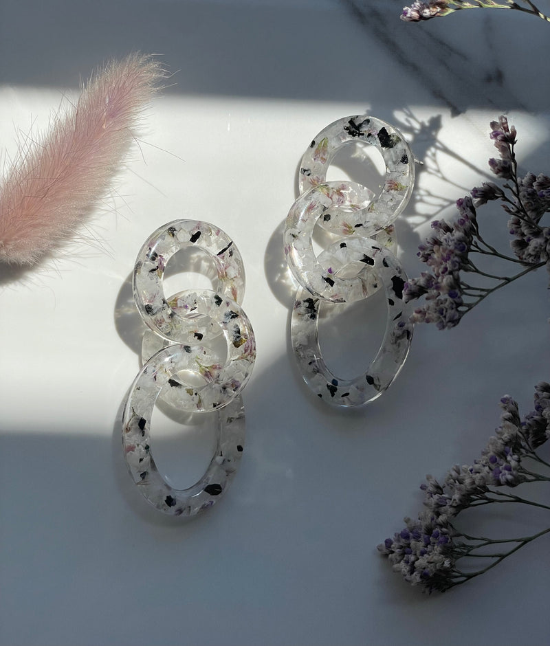 “The Viv” Dried Flowers Moonstone & Lepidolite Studs
