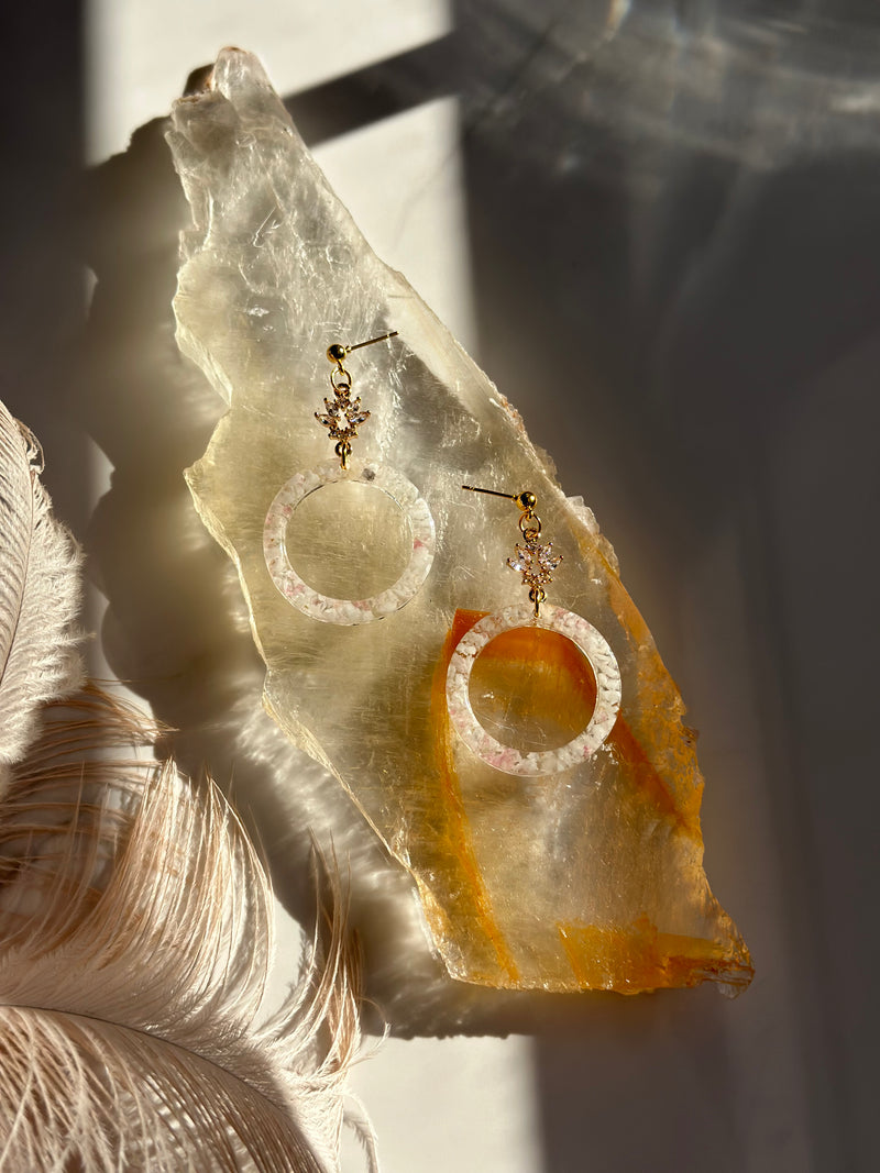 "The Valentina" Pink Tourmaline & Quartz  Earrings