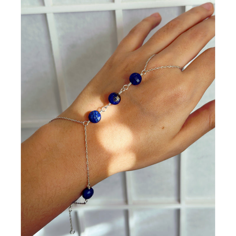 Lapis Lazuli Sterling Silver Handchain