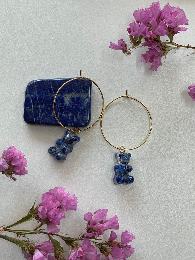 “Gummy Bear” Lapis Lazuli Hoops