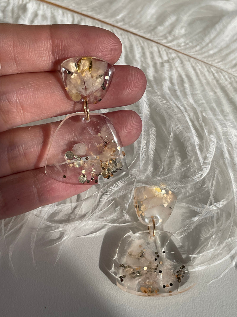 “Goddess of Abundance” Rose Quartz Dangle Studs
