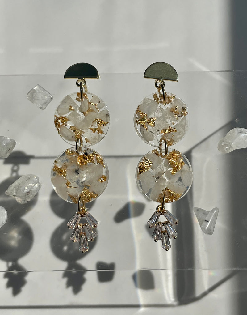 “Compassion Goddess" Moonstone Earrings (Double)
