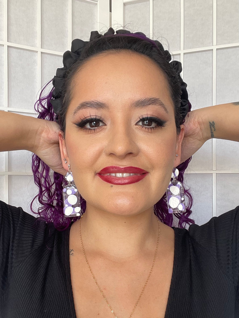 “Candy Glass" Purple Amethyst Earrings