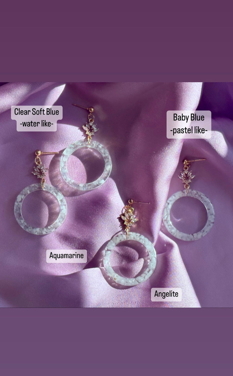 “The Valentina” Aquamarine Hoop Earrings