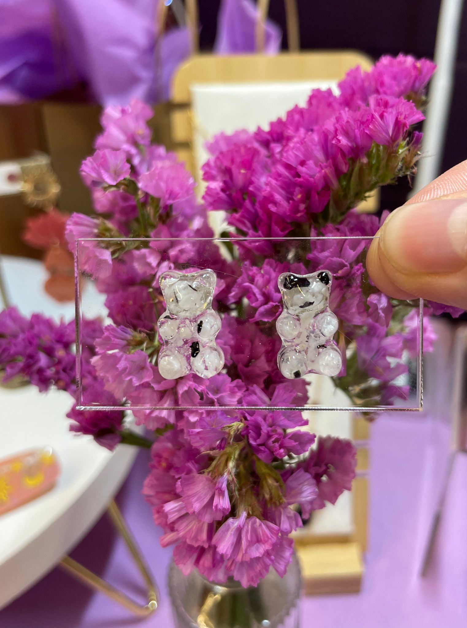 Gummy Bear Moonstone Studs