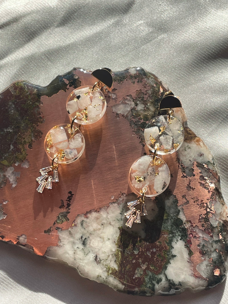 “Compassion Goddess" Moonstone Earrings (Double)